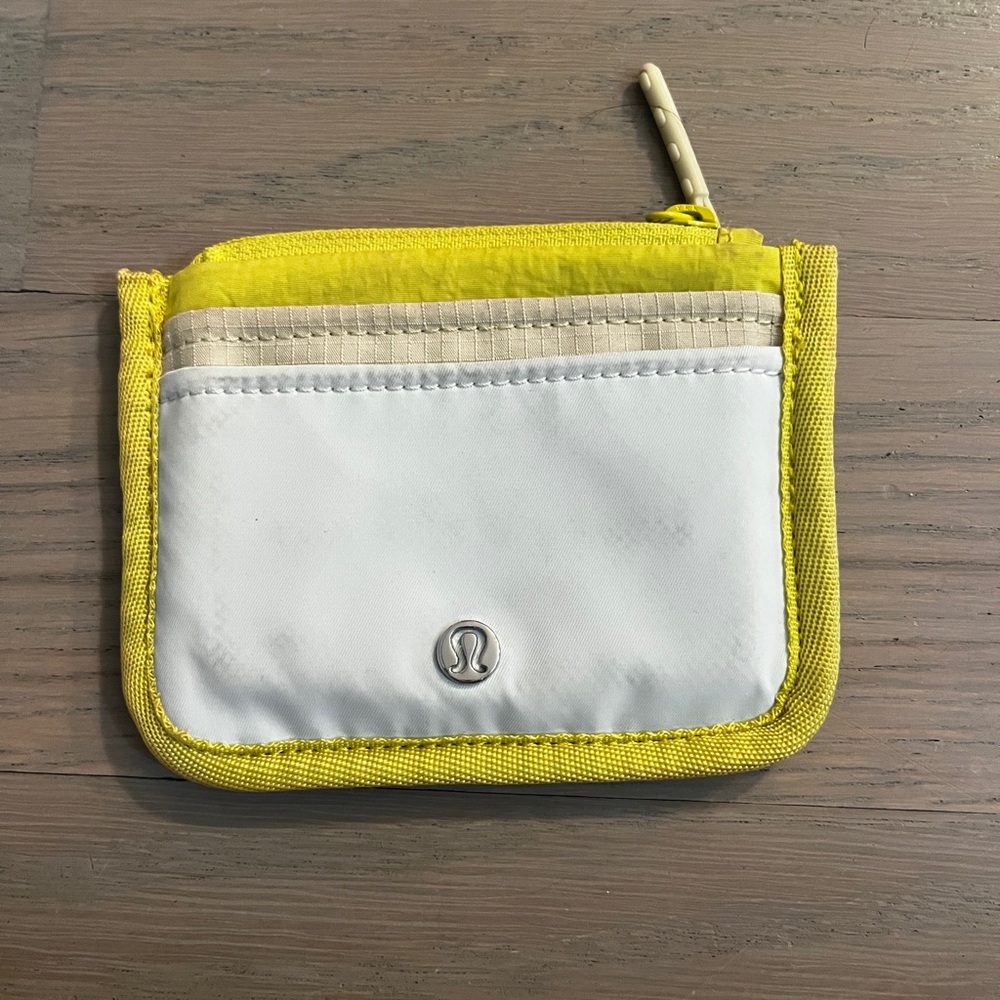 Lululemon Yellow and White wallet